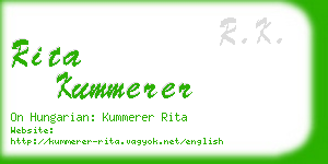 rita kummerer business card